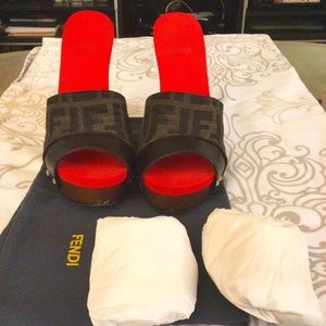 Red/brown Fendi high heels